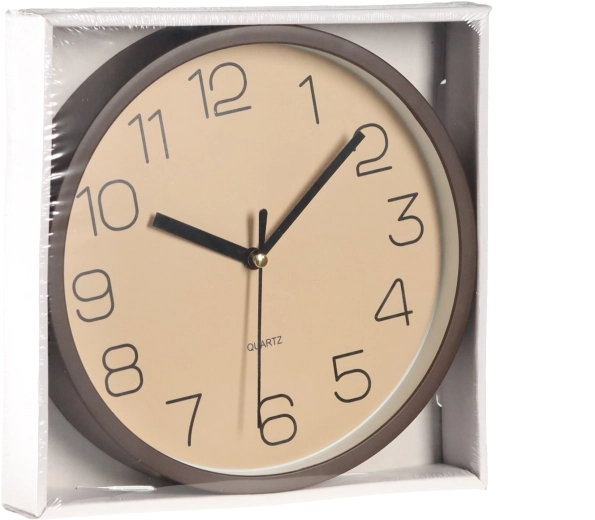 Reloj de pared redondo 20 cm blanco-marrón