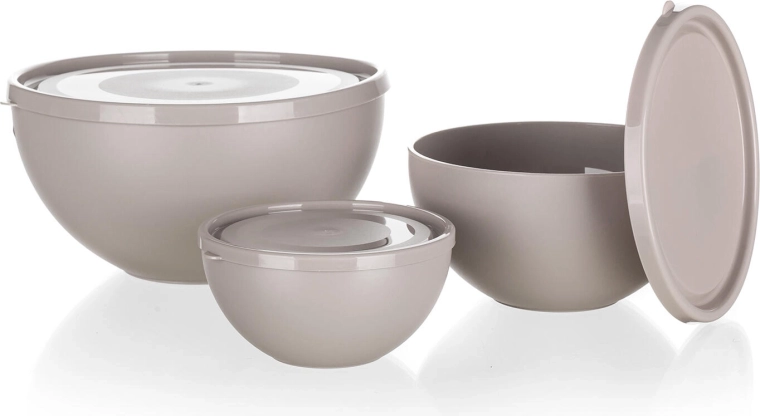 Set de cuencos de plástico con tapas CULINARIA LATTE 0,2 l + 0,5 l + 1,2 l