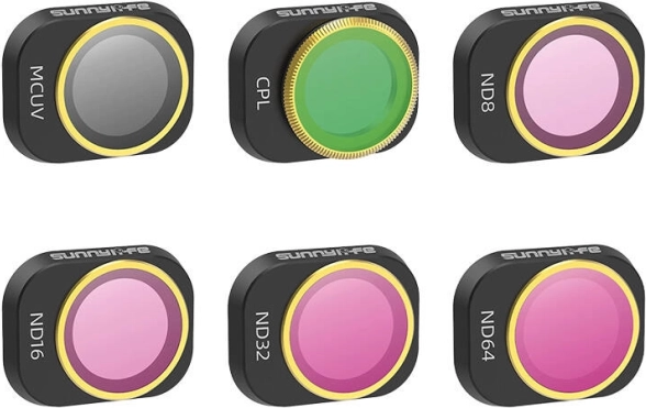 Juego de 6 filtros para lente Sunnylife MCUV, CPL, ND8/16/32/64 para DJI Mini 4 Pro