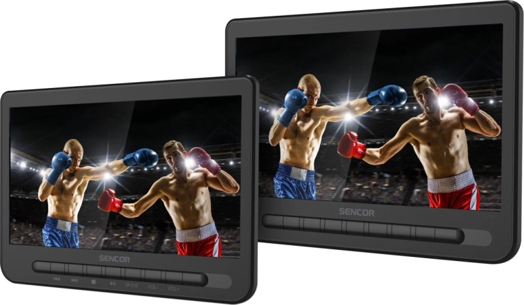 Sencor reproductor DVD portátil dual con dos pantallas LCD de 10"