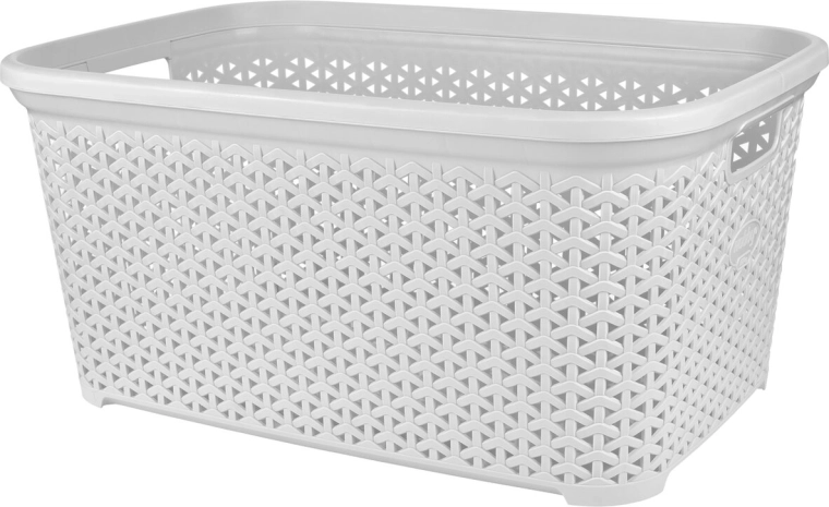Cesto para la ropa abierto Ratan hobby 50 l blanco