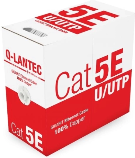 Q-LANTEC cable de datos U/UTP cat. 5e, PVC, 100 % cobre, 305 m