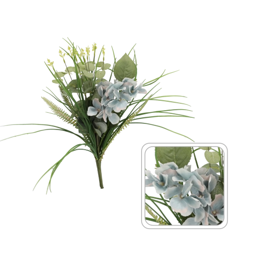 Ramo artificial con flores azules 45 cm