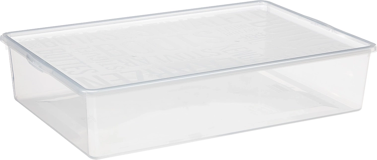 Caja transparente para zapatos de 19 l con tapa