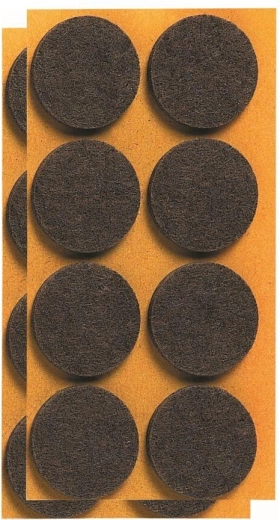 Almohadillas de fieltro autoadhesivas para muebles 28 mm, marrones (12 uds)