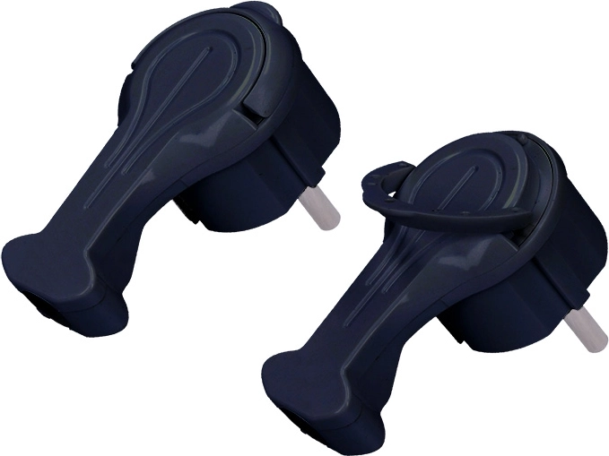 Enchufe angular Solight de bajo perfil respecto a la pared, IP20, negro - 1 unidad