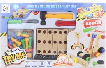 Kit de construcción con tornillos para niños – 80 piezas
