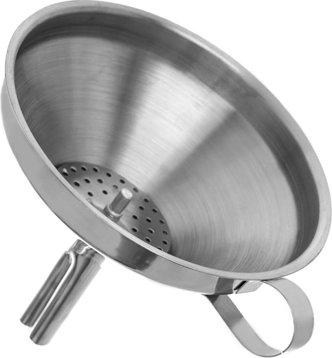 Embudo de cocina de acero inoxidable con colador 12,5 cm