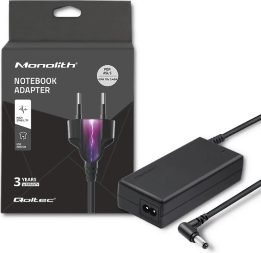 Adaptador de alimentación QOLTEC para ASUS 65 W, 19 V, 3,42 A, 5,5 × 2,5 mm