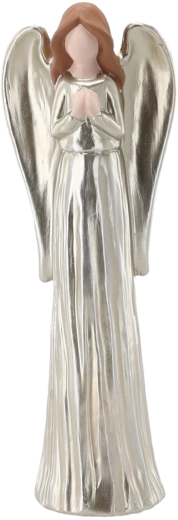 Figura navideña ángel plateado 9,5 × 7 × 28 cm