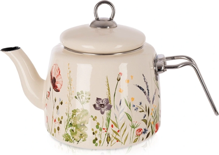 Tetera esmaltada color crema Maki 1,6 l