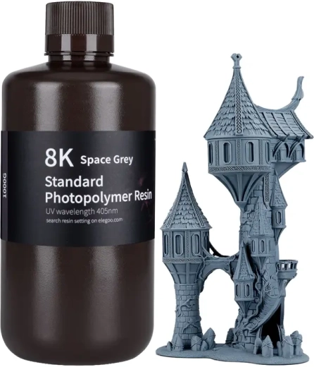 ELEGOO resina fotopolimérica lavable con agua 8K gris espacial 1 kg