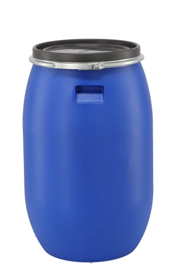 Recipiente de plástico de 120 l con cierre metálico, azul