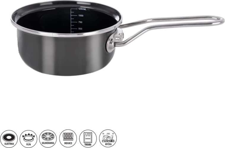Cazo esmaltado Orion Metalic de 18 cm, 1,25 l