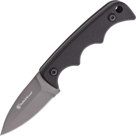 Cuchillo de cuello Smith & Wesson H.R.T. spear point 5 cm con acabado de nitruro de titanio