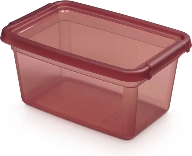Basestore recipiente de almacenamiento con tapa y clips 4,5 l rhubarb