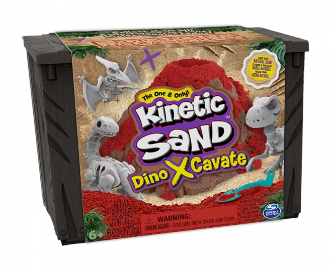 Kinetic Sand Dino X-Cavate kit de excavación con esqueleto de dinosaurio y accesorios