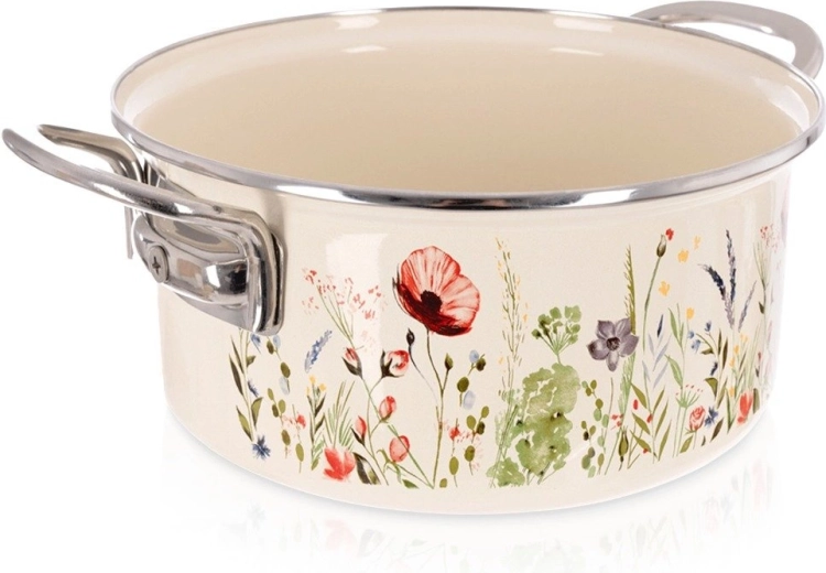Superficie esmaltada con motivo floral