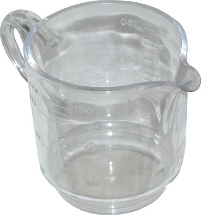 Jarra medidora de 0,15 l de plástico transparente