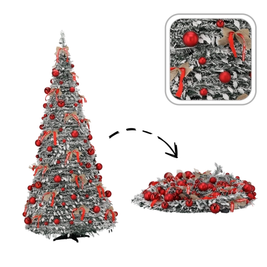 Árbol de Navidad artificial plegable Wanda 180 cm con iluminación LED