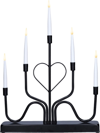 Solight candelabro LED metálico de 5 brazos negro 42 cm