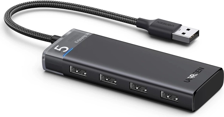 Hub USB Ugreen CM653 4× USB-A 3.0 (gris) - 1 pieza