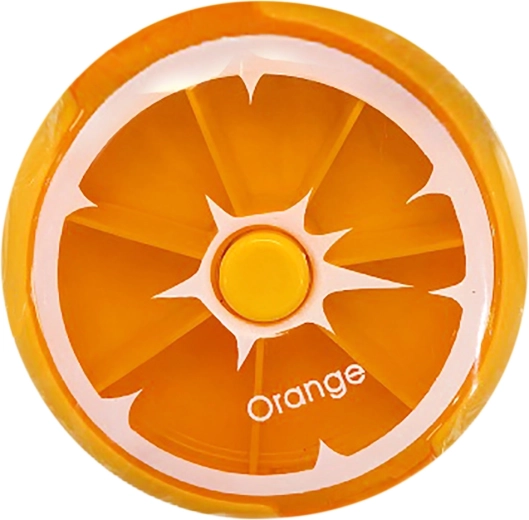 Pastillero redondo con motivo de naranja 9 × 2,5 cm