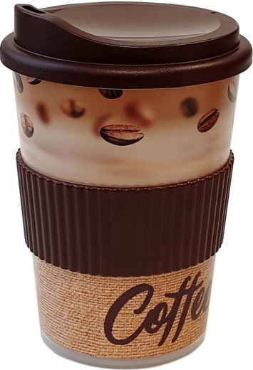 Vaso reutilizable con tapa y boquilla de 0,4 l con manguito PH Ekoline Coffee