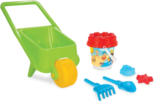 Carretilla con accesorios para arenero (5 piezas) – verde, PILSAN