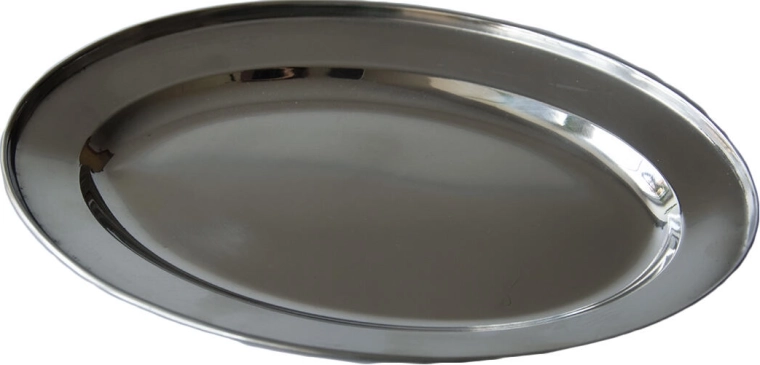 Bandeja ovalada de acero inoxidable 25 × 17,5 cm