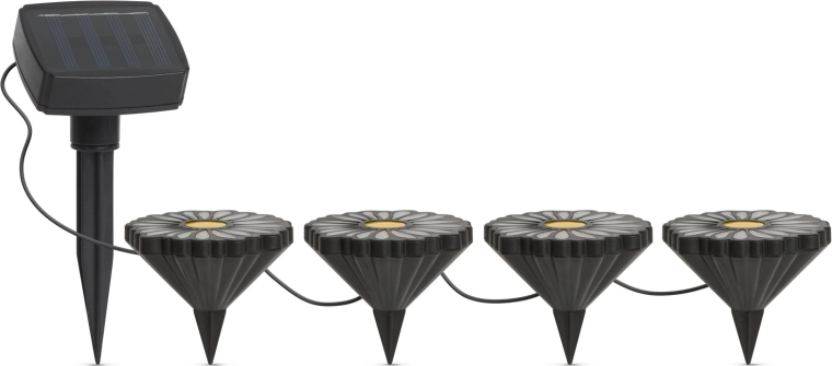 Lámparas LED solares de jardín con forma de flores RGB