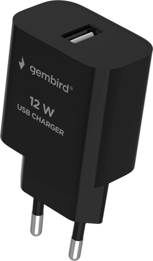 Cargador USB universal de 12 W (2,4 A), negro