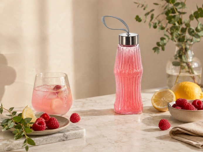 Juego de seis botellas iguales