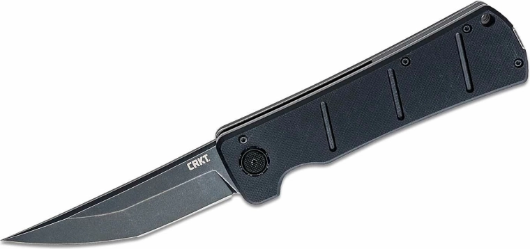 CRKT Inazuma No Ken – cuchillo de bolsillo táctico, Black Stonewash, G10 negro