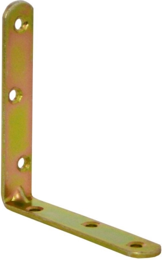 Escuadra de montaje con nervadura 100×18×3 mm galvanizada amarilla, set de 10 uds.