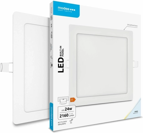 Modee Lighting panel LED cuadrado empotrable 24 W blanco frío