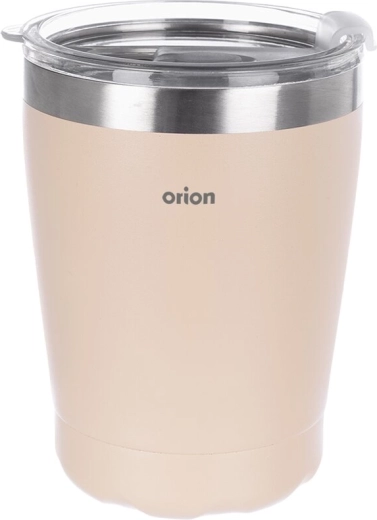 Termo taza de acero inoxidable Orion con tapa, beige, 0,41 l