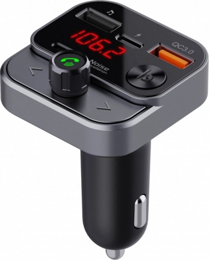 Transmisor FM para coche con Bluetooth, USB y carga rápida QC3.0
