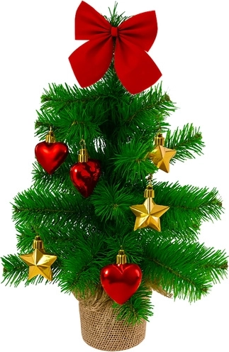 Árbol de Navidad sintético 45 cm RUHHY – verde, frondoso y decorado