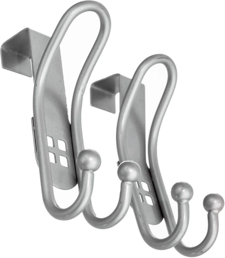 Gancho doble de acero inoxidable para puerta, 2 uds.