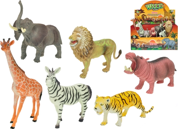 Animalitos de safari 15–20 cm, set de 12 uds.