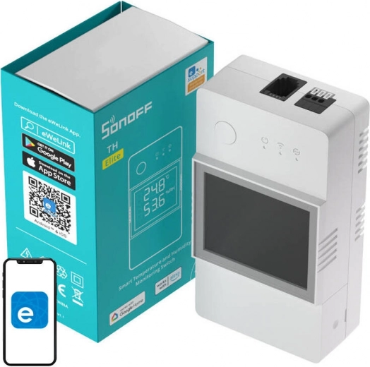 Interruptor WiFi inteligente para monitorización de temperatura y humedad Sonoff THR316 – TH Elite