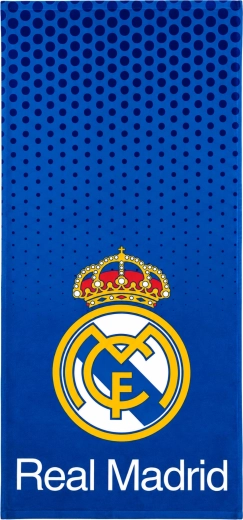 Toalla de baño de algodón Real Madrid azul 75 × 150 cm