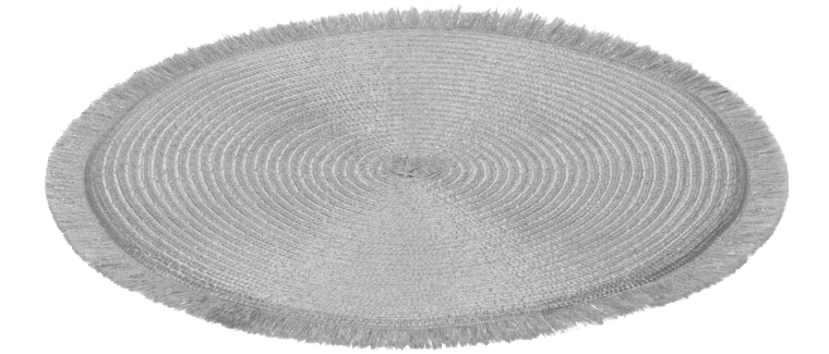 Salvamantel redondo plateado de poliéster de 35 cm