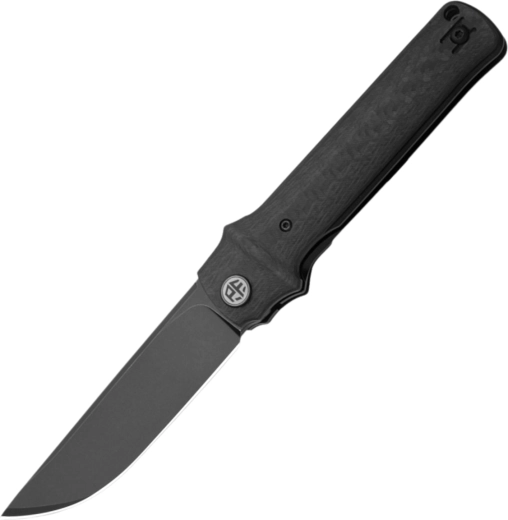 Petrified Fish Tena navaja de bolsillo 9,7 cm, Black Stonewash, negro, carbono