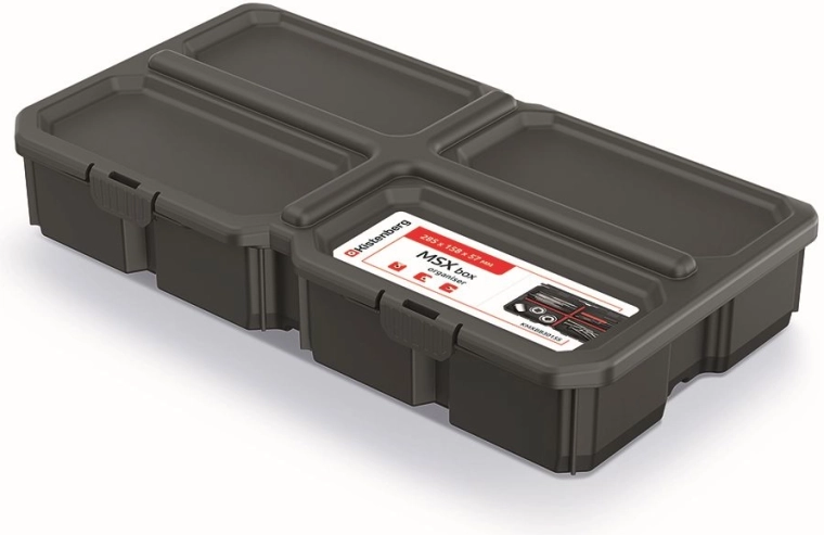 Organizador para herramientas MSX Box, negro, 28,5 × 15,8 × 5,7 cm