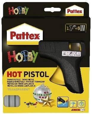 Pistola de pegamento termofusible 70 W, diámetro 11 mm con 6 barritas Pattex