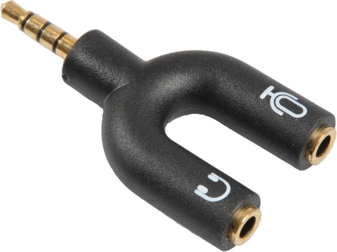 Adaptador Sencor de jack de 3,5 mm de 4 polos a 2 × jack de 3 polos