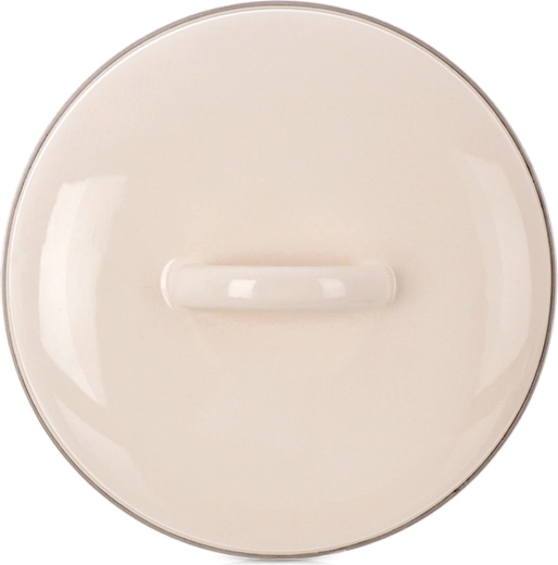 Tapa esmaltada color crema 15 cm