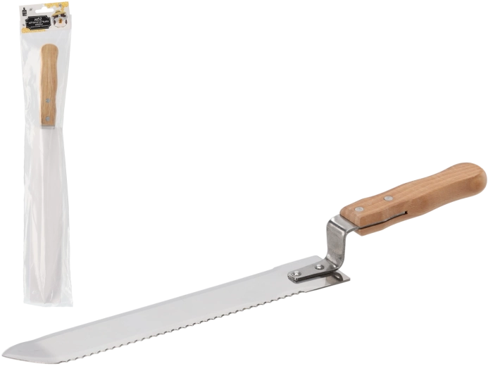 Cuchillo dentado por un lado para desopercular miel